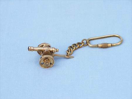 K-241 Solid Brass Canon Key Chain 5 in. Nautical Accents Decorative Accent