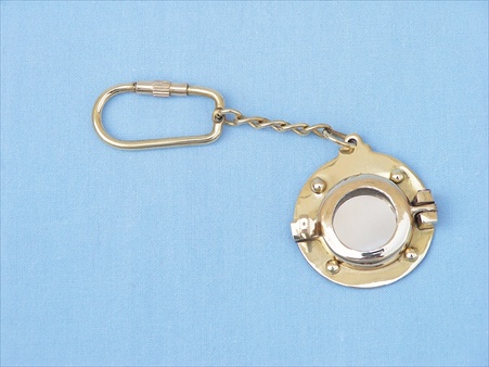 Picture of Handcrafted Model Ships K-239 Solid Brass Porthole Mirror Key Chain 5 in. Nautical Accents Decorative Accent