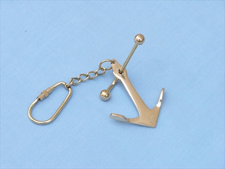 K-232 Solid Brass Admiralty Pattern Anchor With Stock Key Chain 6 in. Nautical Accents Decorative Accent