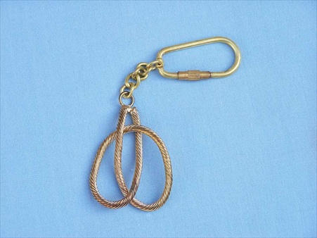 K-275 Solid Brass Clove Hitch Knot Key Chain 5 in. Nautical Accents Decorative Accent