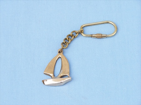 Solid Brass Yacht Key Chain 5 in. Nautical Accents Decorative Accent