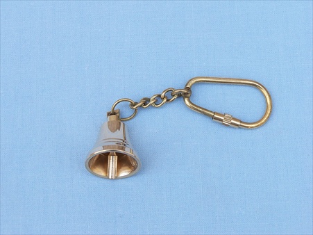 Solid Brass Bell Key Chain 4 in. Nautical Accents Decorative Accent