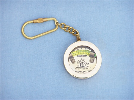 K-221 Solid Brass Clinometers Level Key Chain 5 in. Nautical Accents Decorative Accent