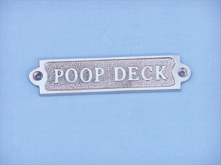 Chrome Poop Deck Sign 6 in. Signs & Flags Decorative Accent