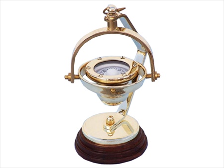 Picture of Handcrafted Model Ships CO-0555 Solid Brass Hanging Compass 8 in. Compasses Decorative Accent