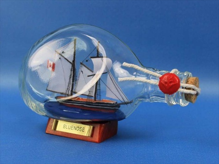 Bluenose Sailboat in a Bottle 7 in. Ships In A Bottle Decorative Accent