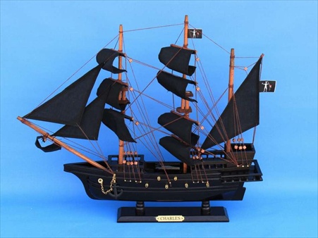 Picture of Handcrafted Model Ships CHARLES 20 John Halseys Charles Pirate Ship 20 in. Decorative Tall Model Ship