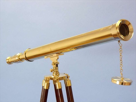 ST-0123 - plain Floor Standing Brass Harbor Master Telescope 60 in. Telescopes Decorative Accent