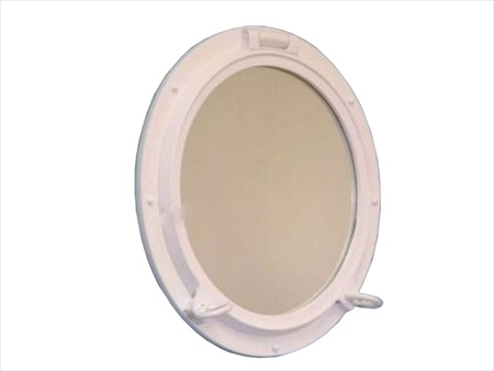 Gloss White Finish Porthole Mirror 24 in. Port Holes Decorative Accent