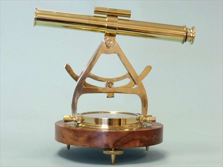 Solid Brass Alidade Compass 14 in. Telescopes Decorative Accent
