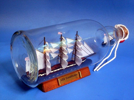 Picture of Handcrafted Model Ships Constitution Bottle USS Constitution Ship in a Bottle 11 in. Ships In A Bottle Decorative Accent