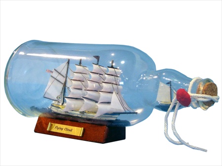Blue Flying Cloud Bottle Blue Flying Cloud Ship in a Bottle 11 in. Ships In A Bottle Decorative Accent