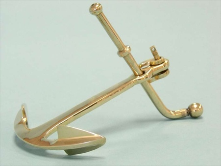 Solid Brass Anchor Paperweight 5 in. Nautical Accents Decorative Accent