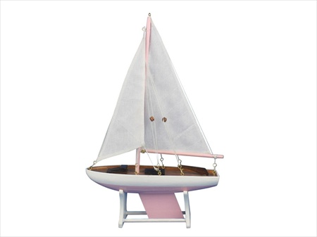 Picture of Handcrafted Model Ships It-Floats-Pink-12inch It Floats 12 in. - Pink Floating Sailboat Decorative Accent