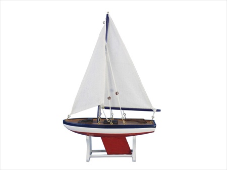 Picture of Handcrafted Model Ships It-Floats-American-12inch It Floats 12 in. - American Floating Sailboat Decorative Accent