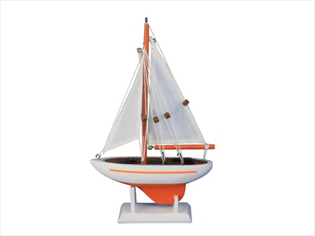Pacific Sailor Orange 9 in. Model Ship Decorative Accent