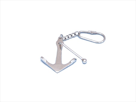 Chrome Admiralty Anchor Key Chain 6 in. Decorative Accent