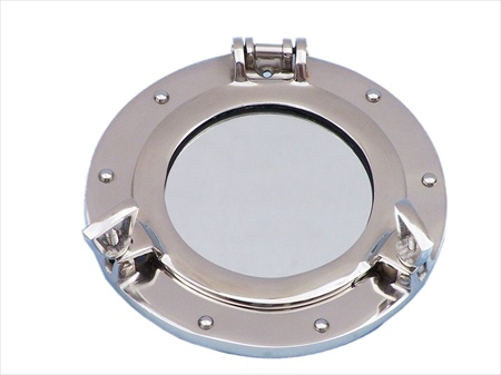 Deluxe Class Chrome Porthole Mirror 8 in. Decorative Accent