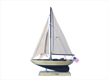 Picture of Handcrafted Model Ships R-Enterprise16 Rustic Enterprise 16 in. Tall Sail Boat Decorative Accent