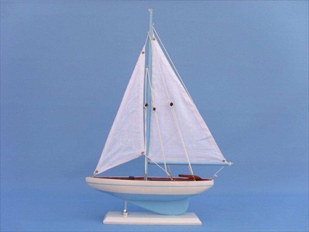 Pacific Sailor Light Blue 17 in. Tall Sail Boat Decorative Accent