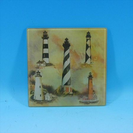 Glass Lighthouse Trivet 8 in. Decorative Accent