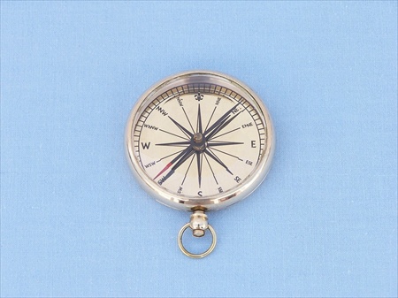 co-0606-plain Solid Brass Lensatic Compass 3 in. Decorative Accent
