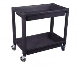 Plastic 2 Shelf Cart 300Lb Cap HD Pvc Utility