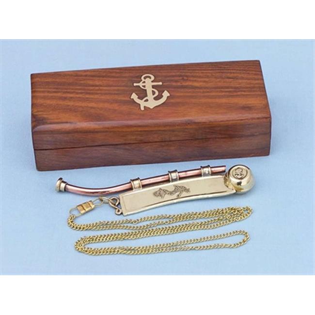 Handcrafted Model Ships K-235 Solid Brass And Copper Bosun Whistle 6 in. With...