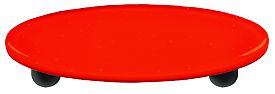 Glass Cabinet Pull - Tomato Red Oval - Black Post