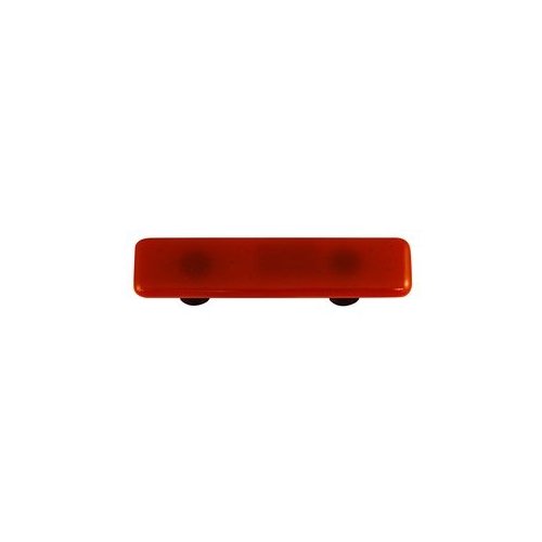 Sunset Coral Rectangle Glass Cabinet Pull - Aluminum Post