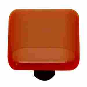 Sunset Coral Oval Glass Cabinet Pull - Black Post