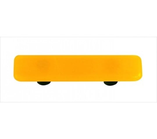Sunflower Yellow Rectangle Glass Cabinet Pull - Aluminum Post