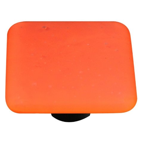 Picture of Hot Knobs HK9051-KB Opaline Orange Square Glass Cabinet Knob - Black Post