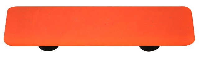 Opaline Orange Rectangle Glass Cabinet Pull - Aluminum Post