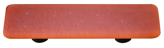 Opaline Burnt Orange Rectangle Glass Cabinet Pull - Aluminum Post