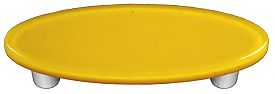 Sunflower Yellow Oval Glass Cabinet Pull - Aluminum Post