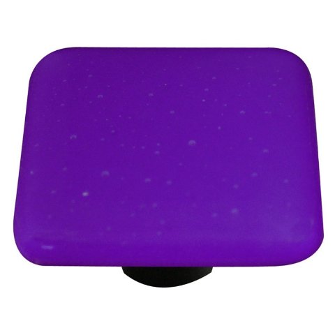 Picture of Hot Knobs HK9054-KB Opaline Cobalt Blue Square Glass Cabinet Knob - Black Post