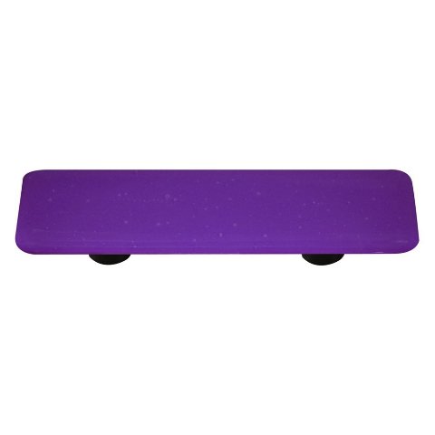 Opaline Cobalt Blue Rectangle Glass Cabinet Pull - Aluminum Post