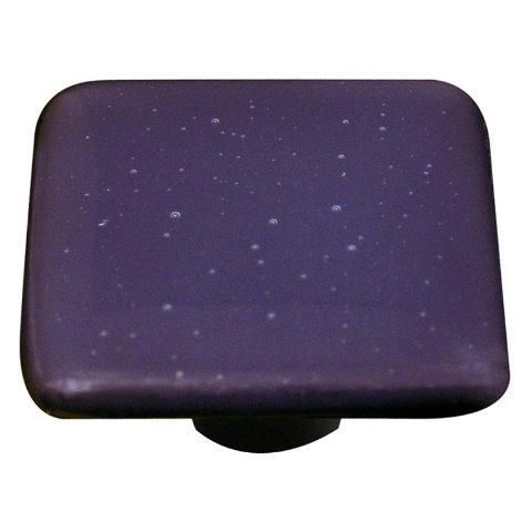Picture of Hot Knobs HK9055-KA Opaline Black Square Glass Cabinet Knob - Aluminum Post