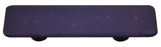 Opaline Black Rectangle Glass Cabinet Pull - Aluminum Post