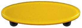 Sunflower Yellow Oval Glass Cabinet Pull - Black Post