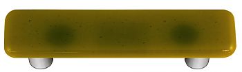 HK1014-PA Chartreuse Rectangle Glass Cabinet Pull - Aluminum Post