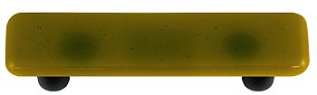 HK1014-PB Chartreuse Rectangle Glass Cabinet Pull - Black Post