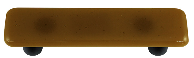 Light Bronze Rectangle Glass Cabinet Pull - Black Post