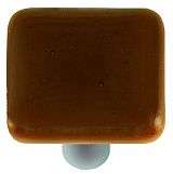 Tan Square Glass Cabinet Knob - Black Post