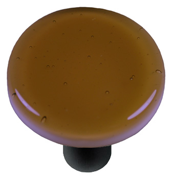 HK1016-KRB Tan Round Glass Cabinet Knob - Black Post