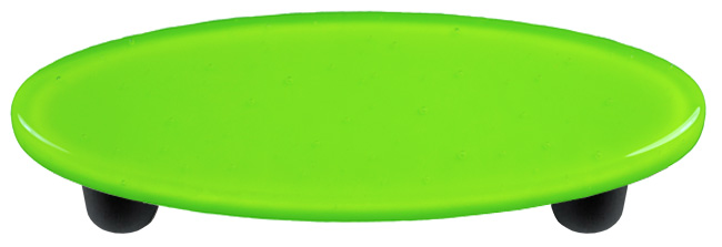 Spring Green Oval Glass Cabinet Pull - Black Post