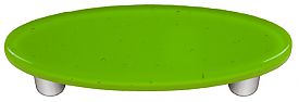 Spring Green Oval Glass Cabinet Pull - Aluminum Post