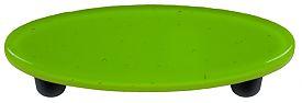 HK1018-POB Spring Green Oval Glass Cabinet Pull - Black Post