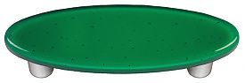 Hot Knobs HK1021-POA Emerald Green Oval Glass Cabinet Pull - Aluminum Post